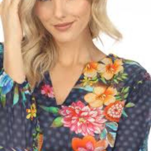 NWT Johnny Was Ocean Dreamer Puff Sleeve Maxi Cover-up - Picture 4 of 4